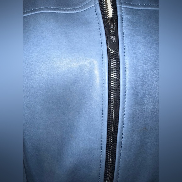 THE MIGHTY COMPANY Blue Bomber Jacket with Rainbow Stripe Trim - Picture 5 of 9